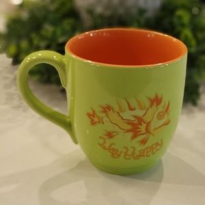 Sea World Coffee Mug, Green and Orange,  16 ounces